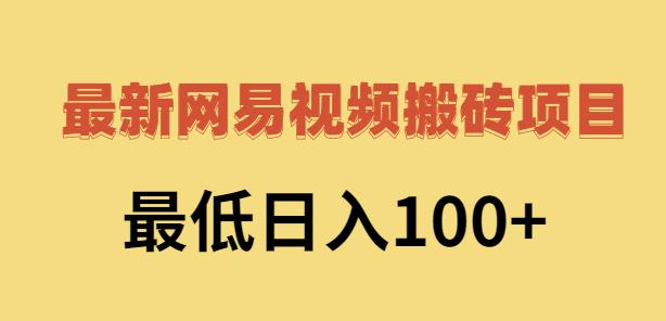 2022网易视频搬砖赚钱,日收益120(视频教程+文档)