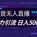 抖音无人直播，暴利引流，日入5000+