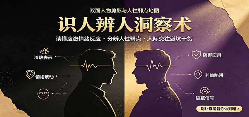识人辨人终极心法：读懂应激情绪反应，分辨人性弱点，人际交往避坑干货