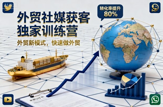 外贸社媒获客独家训练营，外贸新模式，快速做外贸(更新26年4月)