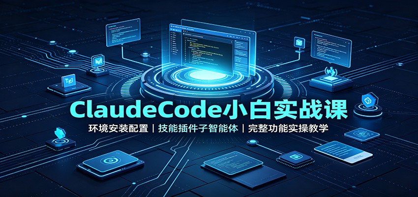 ClaudeCode小白实战课：环境安装配置，技能插件子智能体，完整功能实操教学