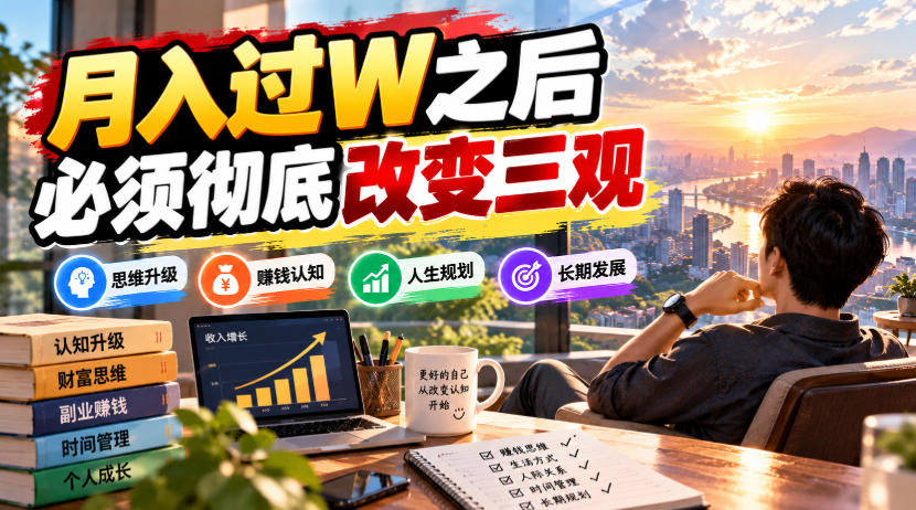 某公众号付费文章:月入过W之后,必须彻底改变三观