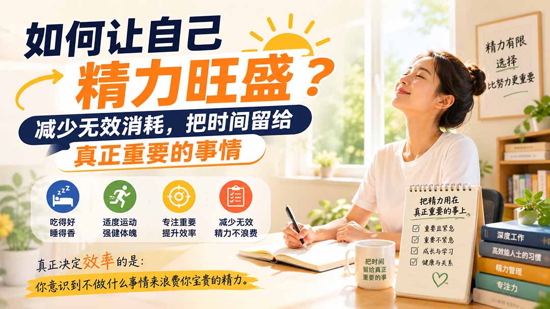 付费文章：如何让自己精力旺盛？减少无效消耗，把时间留给真正重要的事情