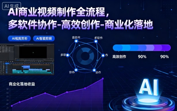 AI商业视频制作全流程2期,多软件协作-高效创作-商业化落地(更新)