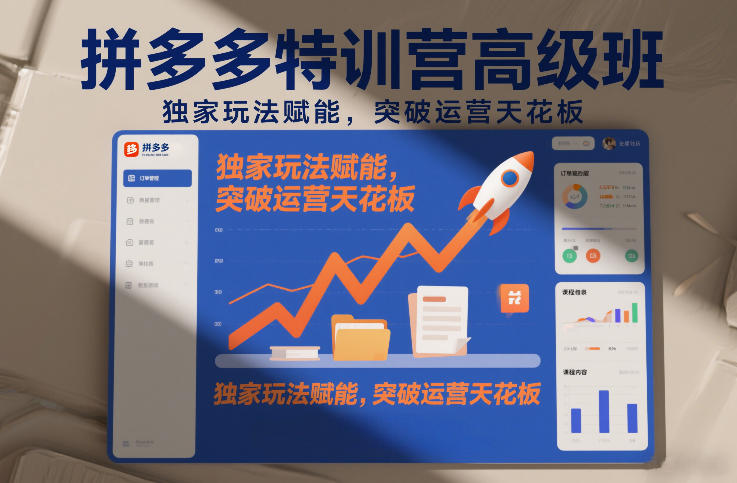 拼多多特训营高阶班，独家玩法赋能，突破运营天花板(更新26年3月)