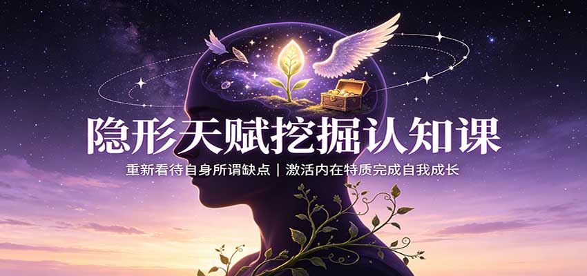 隐形天赋挖掘认知课：重新看待自身所谓缺点，激活内在特质完成自我成长