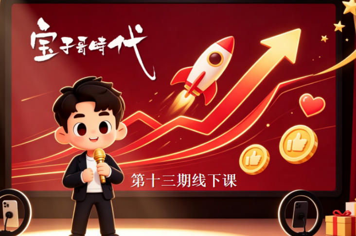 宝子哥抖音直播第13期VIP线下课9月5-6日,26年最值得看的直播课程,快速突破直播间流量瓶颈,打造高效起号闭环