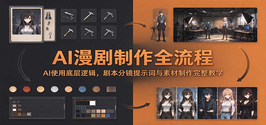 AI漫剧制作全流程：AI使用底层逻辑，剧本分镜提示词与素材制作完整教学