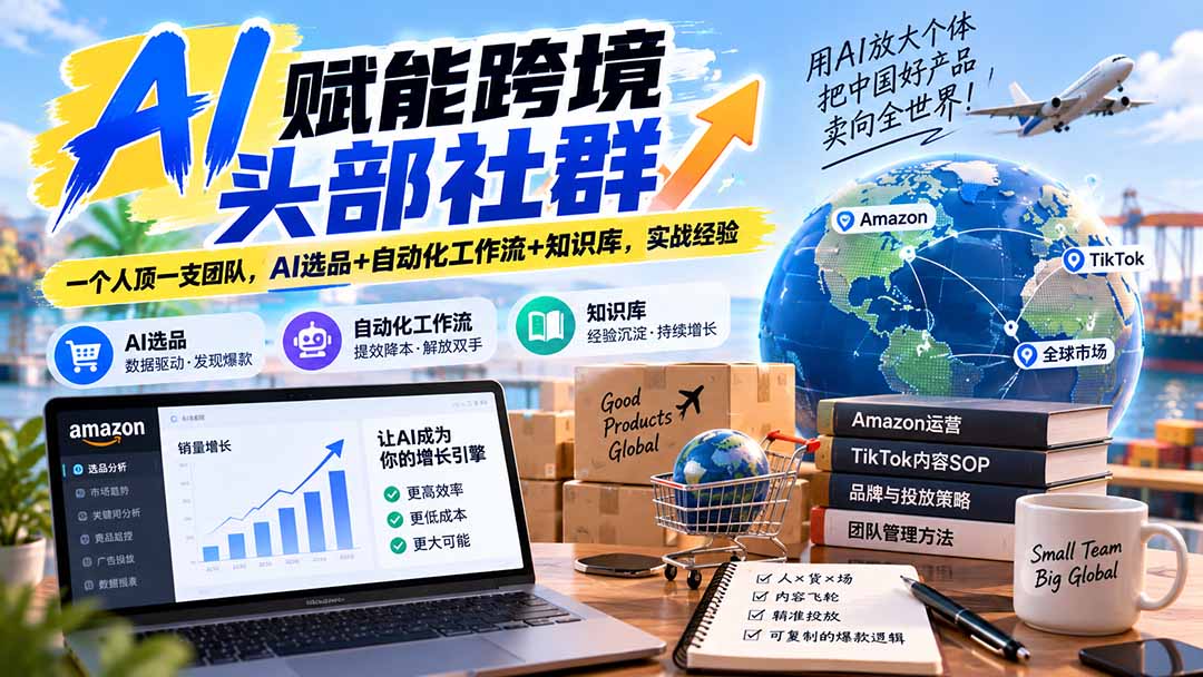 AI赋能跨境头部社群-更新1023：一个人顶一支团队，AI选品+自动化工作流+知识库，实战经验