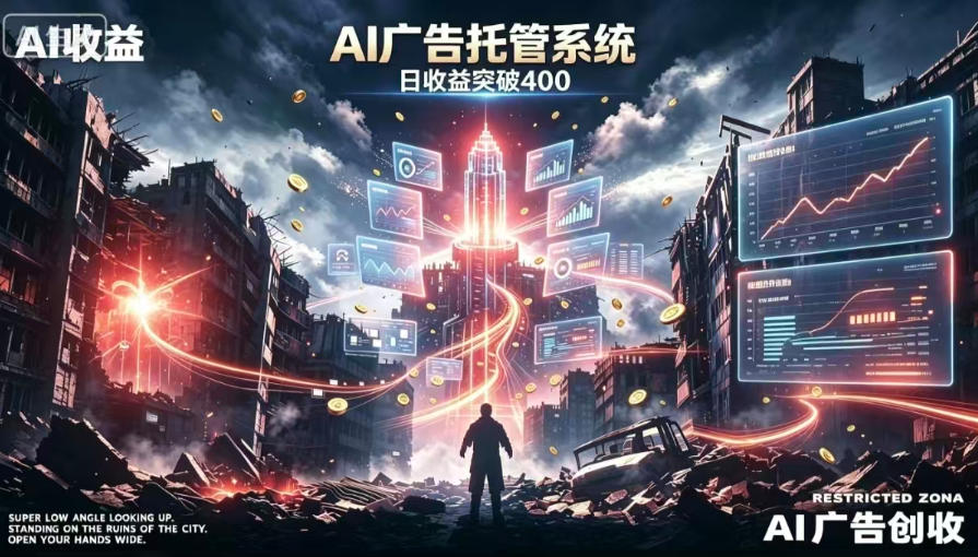 AI智能广告,全自动化运行,单日可达400+,小白新手0基础上手【揭秘】