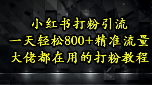 小红书打粉引流,一天轻松500+精准流量,大佬都在用的打粉教程