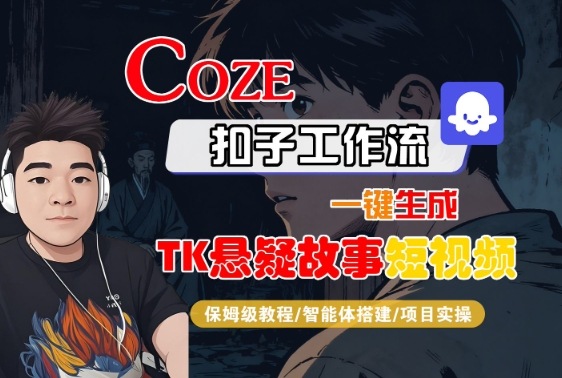 Coze扣子智能体工作流一键生成“TK悬疑故事“短视频，全流程保姆级教学