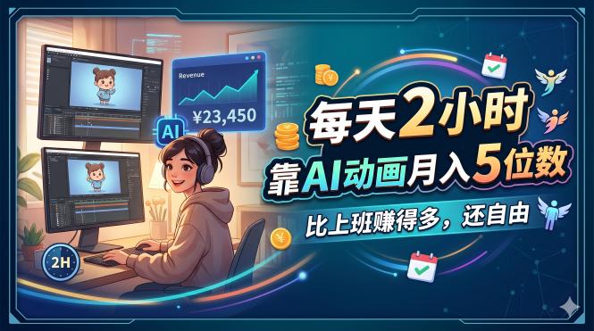每天 2 小时，靠 AI 动画月入 5 位数，比上班赚得多，还自由