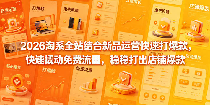 2026淘系全站结合新品运营快速打爆款，快速撬动免费流量，稳稳打出店铺爆款(更新5月12日)