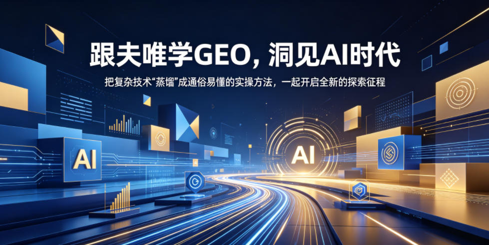 跟夫唯学GEO，洞见AI时代，把复杂技术“蒸馏”成通俗易懂的实操方法，一起开启全新的探索征程(更新26年10月)