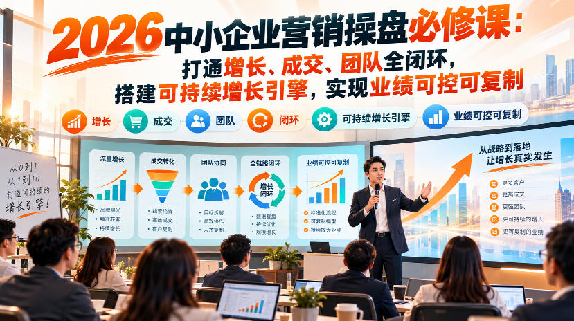 2026中小企业营销操盘必修课:打通增长、成交、团队全闭环,搭建可持续增长引擎,实现业绩可控可复制